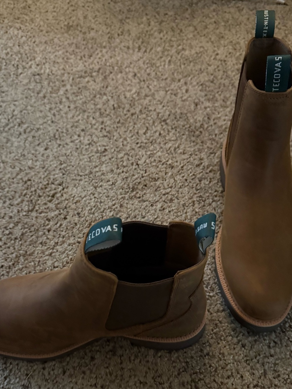 Tecovas Men's Chelsea Boots in Brown Suede - Picture 3 of 6
